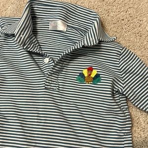 Boys Cecil and Lou embroidered turkey long sleeve polo
